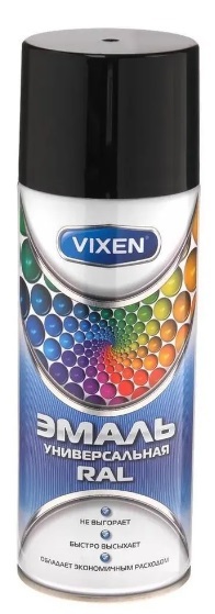 Эмаль аэрозольная черная RAL9005 520 мл VIXEN