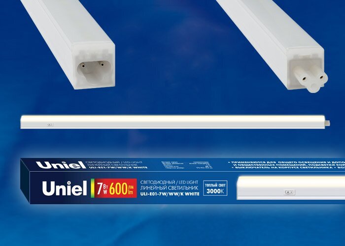 Светильник LED линейный 10W  4000K  с выкл  UNIEL