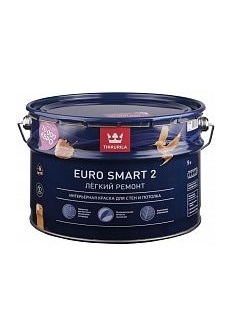 Краска для стен и потолков Euro Smart 2 база A 2,7 л Tikkivala (Tikkurila)