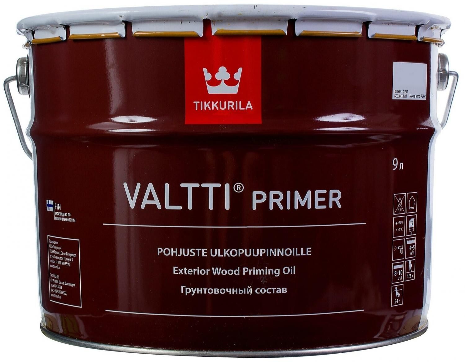 Грунтовка по дереву Valtti Primer 9 л Tikkivala (Tikkurila)