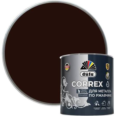 Грунт-эмаль по ржавчине 3в1 шоколад RAL8017 2 л Dufa Correx