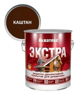 Защитно-декоративное покрытие для дерева АКВАТЕКС ЭКСТРА, каштан, 2.7 л