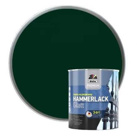 Эмаль по ржавчине 3в1 зеленый мох RAL6005 Dufa Premium Hammerlack 2,5 л