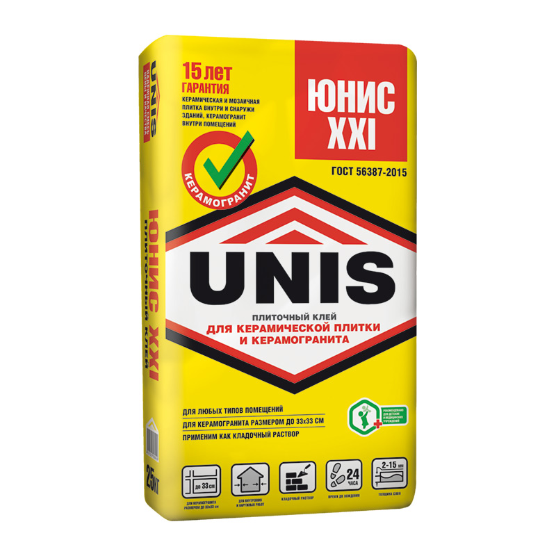 Клей для плитки Unis XXI 25 кг