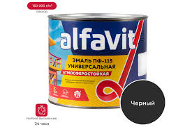 Эмаль "ALFAVIT" ПФ-115 черная 1,9 кг.