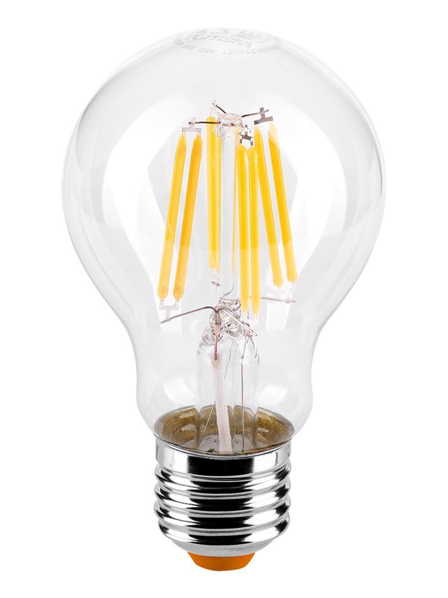 Лампа светод LED 8W Е27 шар  прозрач стекло  GENERAL