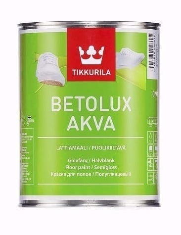 Краска для полов внутри помещений Betolux Akva база A 0,9 л Tikkivala (Tikkurila)