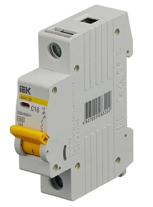 Автоматический выключатель 1P 16A 4,5кА IEK