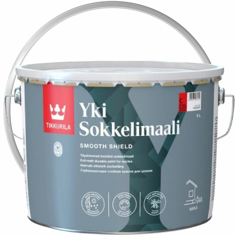 Краска фасадная для цоколя Yki Socle база C 9 л Tikkivala (Tikkurila)