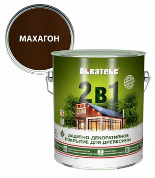 Защитно-декоративное покрытие для дерева АКВАТЕКС 2 в 1, махагон, 2.7 л