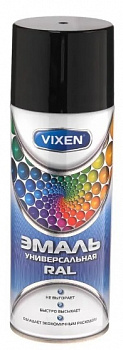 Эмаль аэрозольная черная RAL9005 520 мл VIXEN