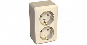 Розетка 2-ая О/У с/з кремовая SE Этюд