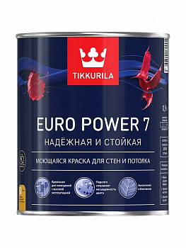Краска для стен и потолков Euro Power 7 база A 0,9 л Tikkivala (Tikkurila)