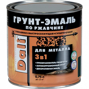 Грунт-эмаль по ржавчине Dali 3в1 желтая RAL 1021 2 л