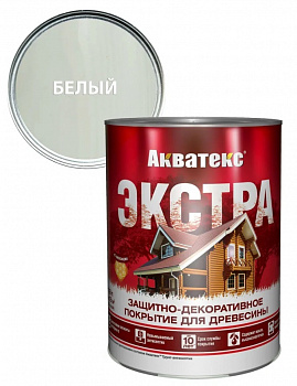 Защитно-декоративное покрытие для дерева АКВАТЕКС ЭКСТРА, белый, 0.8 л