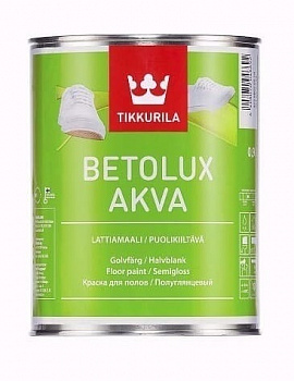 Краска для полов внутри помещений Betolux Akva база A 0,9 л Tikkivala (Tikkurila)