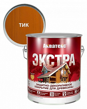 Защитно-декоративное покрытие для дерева АКВАТЕКС ЭКСТРА, тик, 2.7 л