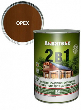 Защитно-декоративное покрытие для дерева АКВАТЕКС 2 в 1, орех, 0.8 л