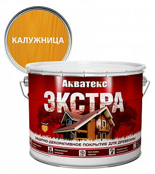 Защитно-декоративное покрытие для дерева АКВАТЕКС ЭКСТРА, калужница, 9 л