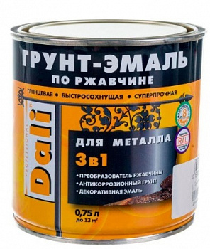 Грунт-эмаль по ржавчине Dali 3в1 оранжевая RAL 2004 0,75 л