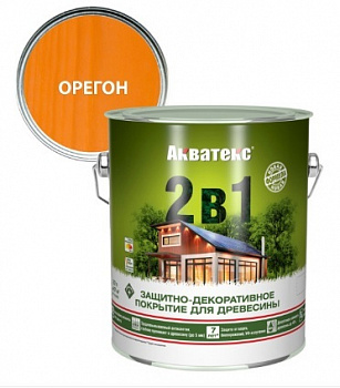 Защитно-декоративное покрытие для дерева АКВАТЕКС 2 в 1, орегон, 2.7 л